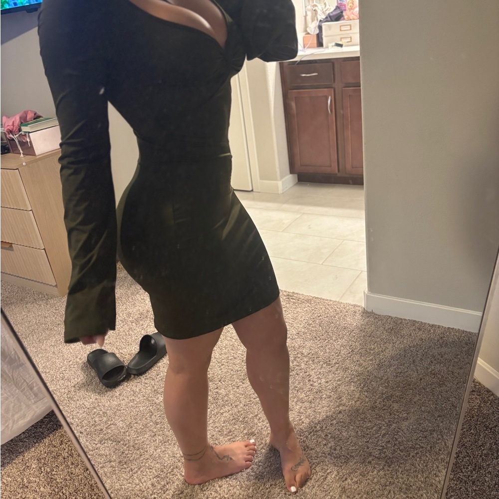 Fashion Nova Olive Green Bodycon Dress